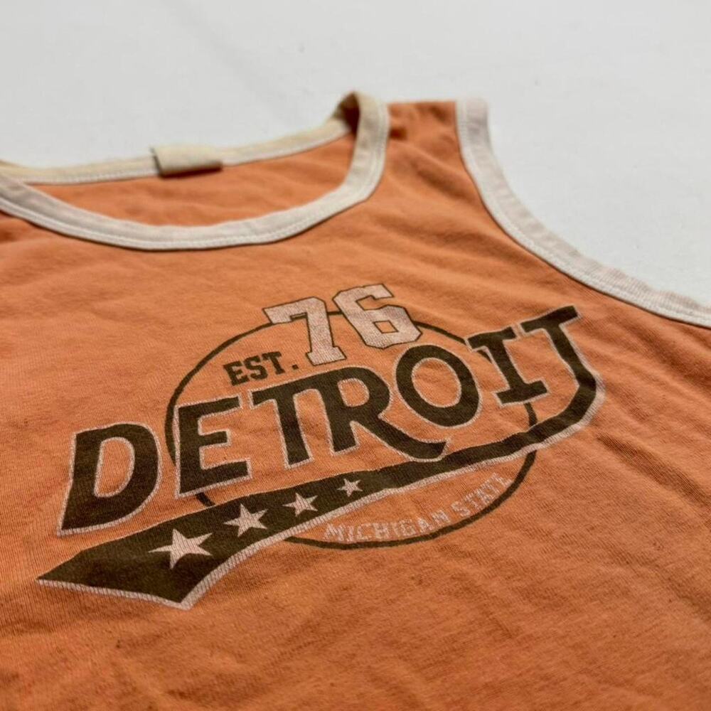 Urban Outfitters orange Detroit tank top Size S cotton material - Picture 3 of 6